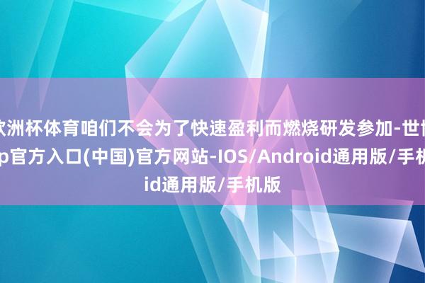 欧洲杯体育咱们不会为了快速盈利而燃烧研发参加-世博app官方入口(中国)官方网站-IOS/Android通用版/手机版
