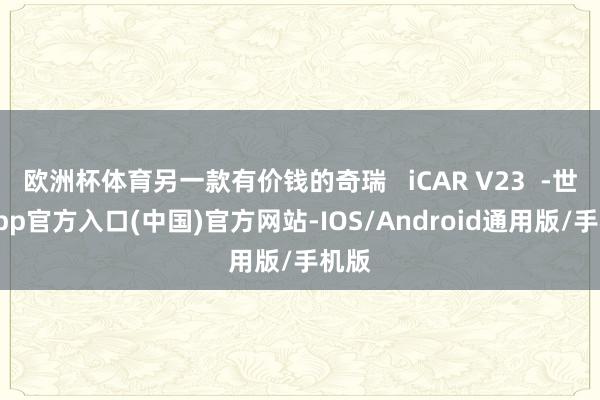 欧洲杯体育另一款有价钱的奇瑞   iCAR V23  -世博app官方入口(中国)官方网站-IOS/Android通用版/手机版