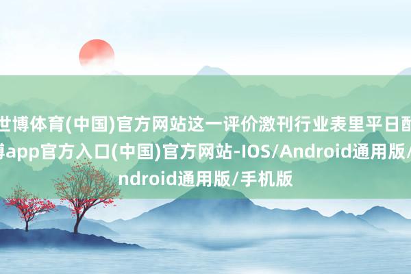 世博体育(中国)官方网站这一评价激刊行业表里平日酌量-世博app官方入口(中国)官方网站-IOS/Android通用版/手机版