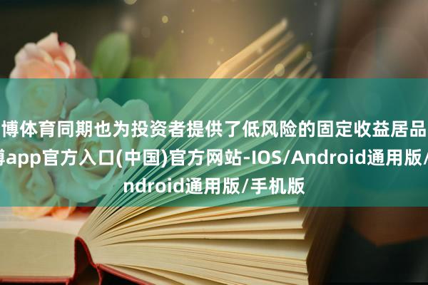 世博体育同期也为投资者提供了低风险的固定收益居品采用-世博app官方入口(中国)官方网站-IOS/Android通用版/手机版