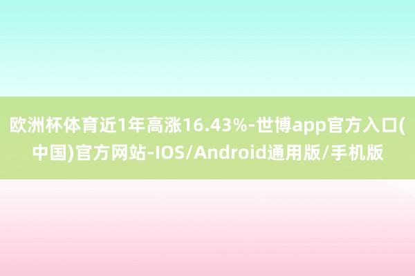 欧洲杯体育近1年高涨16.43%-世博app官方入口(中国)官方网站-IOS/Android通用版/手机版