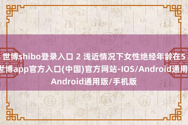 世博shibo登录入口 2 浅近情况下女性绝经年龄在50岁傍边-世博app官方入口(中国)官方网站-IOS/Android通用版/手机版