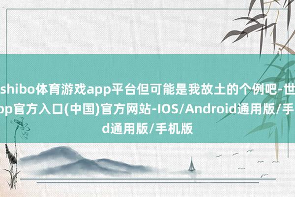 shibo体育游戏app平台但可能是我故土的个例吧-世博app官方入口(中国)官方网站-IOS/Android通用版/手机版