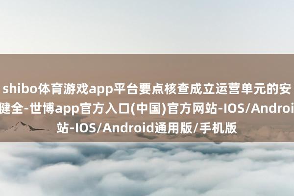 shibo体育游戏app平台要点核查成立运营单元的安全管制轨制是否健全-世博app官方入口(中国)官方网站-IOS/Android通用版/手机版