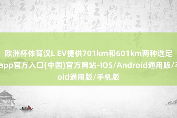 欧洲杯体育汉L EV提供701km和601km两种选定-世博app官方入口(中国)官方网站-IOS/Android通用版/手机版