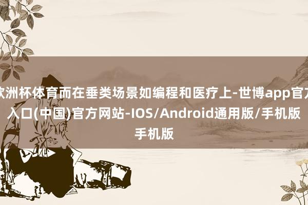 欧洲杯体育而在垂类场景如编程和医疗上-世博app官方入口(中国)官方网站-IOS/Android通用版/手机版