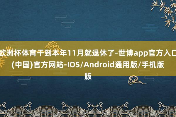 欧洲杯体育干到本年11月就退休了-世博app官方入口(中国)官方网站-IOS/Android通用版/手机版