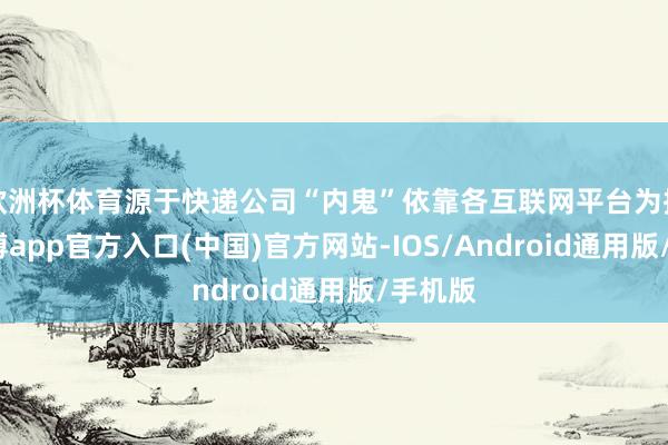 欧洲杯体育源于快递公司“内鬼”依靠各互联网平台为据点-世博app官方入口(中国)官方网站-IOS/Android通用版/手机版