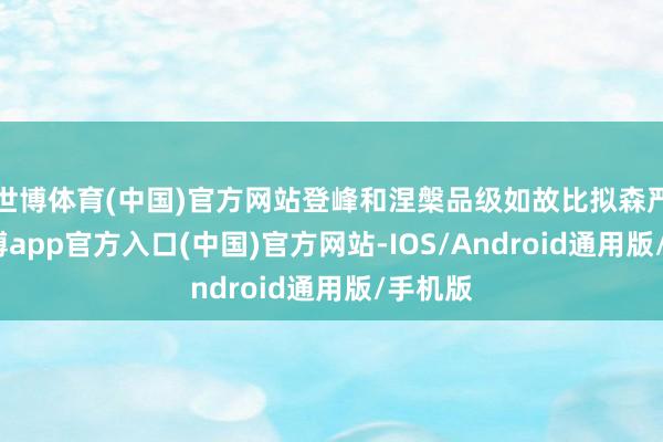世博体育(中国)官方网站登峰和涅槃品级如故比拟森严的-世博app官方入口(中国)官方网站-IOS/Android通用版/手机版