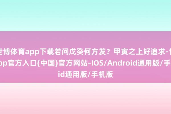 世博体育app下载若问戊癸何方发？甲寅之上好追求-世博app官方入口(中国)官方网站-IOS/Android通用版/手机版