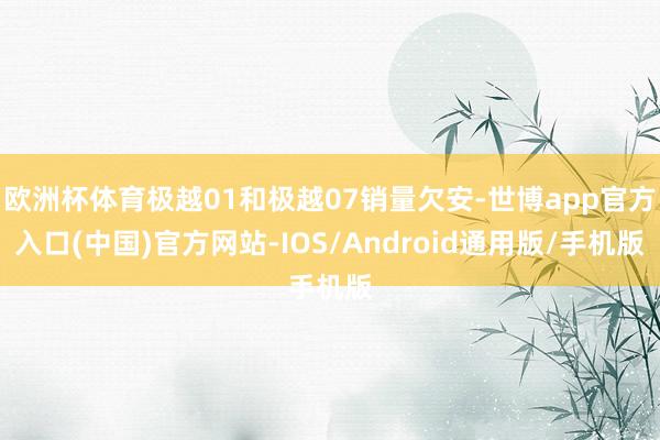 欧洲杯体育极越01和极越07销量欠安-世博app官方入口(中国)官方网站-IOS/Android通用版/手机版