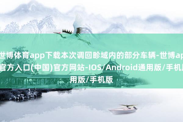 世博体育app下载本次调回畛域内的部分车辆-世博app官方入口(中国)官方网站-IOS/Android通用版/手机版
