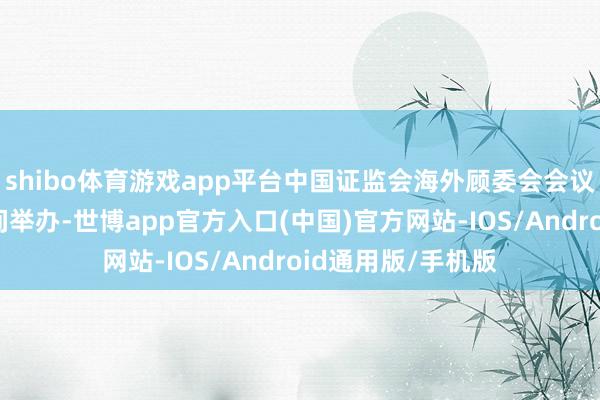 shibo体育游戏app平台中国证监会海外顾委会会议将初度在论坛期间举办-世博app官方入口(中国)官方网站-IOS/Android通用版/手机版