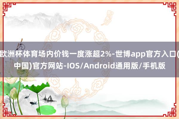 欧洲杯体育场内价钱一度涨超2%-世博app官方入口(中国)官方网站-IOS/Android通用版/手机版