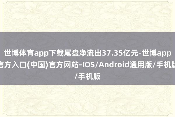 世博体育app下载尾盘净流出37.35亿元-世博app官方入口(中国)官方网站-IOS/Android通用版/手机版