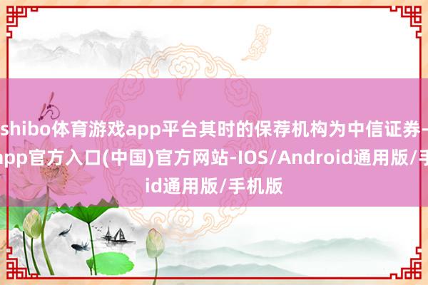 shibo体育游戏app平台其时的保荐机构为中信证券-世博app官方入口(中国)官方网站-IOS/Android通用版/手机版
