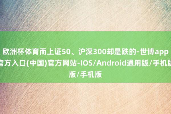 欧洲杯体育而上证50、沪深300却是跌的-世博app官方入口(中国)官方网站-IOS/Android通用版/手机版