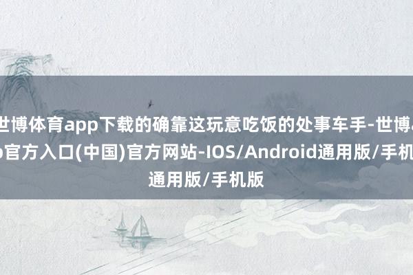 世博体育app下载的确靠这玩意吃饭的处事车手-世博app官方入口(中国)官方网站-IOS/Android通用版/手机版
