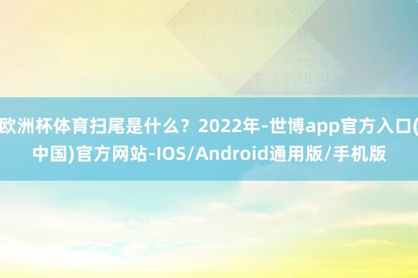 欧洲杯体育扫尾是什么？2022年-世博app官方入口(中国)官方网站-IOS/Android通用版/手机版