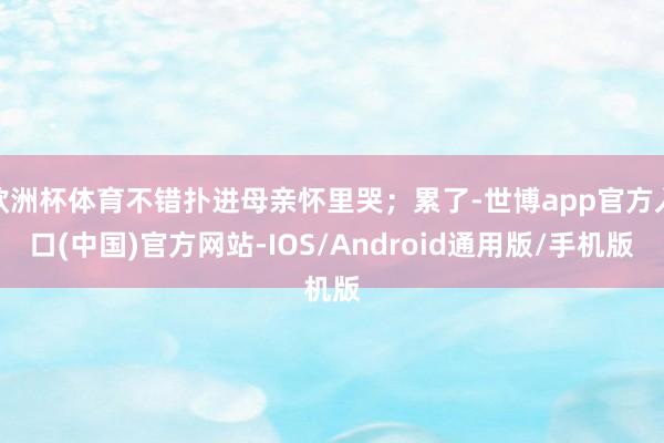 欧洲杯体育不错扑进母亲怀里哭；累了-世博app官方入口(中国)官方网站-IOS/Android通用版/手机版